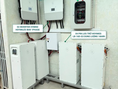 Inverter hybrid Hoymiles và tủ pin 64 kWh, công trình 19 kWp tại Tây Ninh
