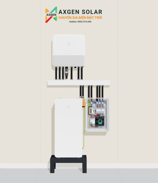Góc thiết bị inverter Hoymiles và pin lưu trữ 1 pha