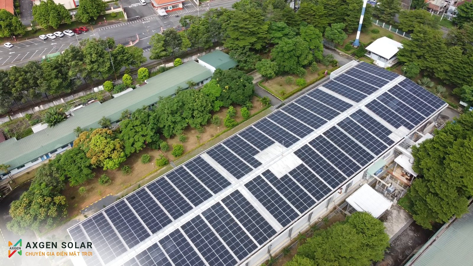 Nhà máy ấp trứng 3 – C.P. Việt Nam, Trảng Bom – 429,55 kWp – 07/09/2024: Toàn cảnh mái nhà xưởng.
