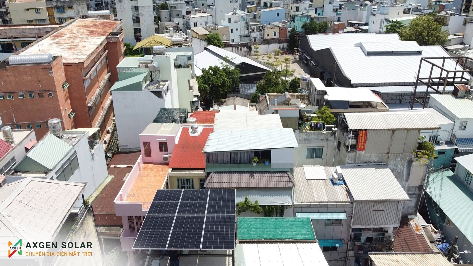 Nhà anh Phát, Quận 1 – 3,99 kWp hòa lưới – 31/07/2024: Vị trí ngôi nhà nhìn từ xa.