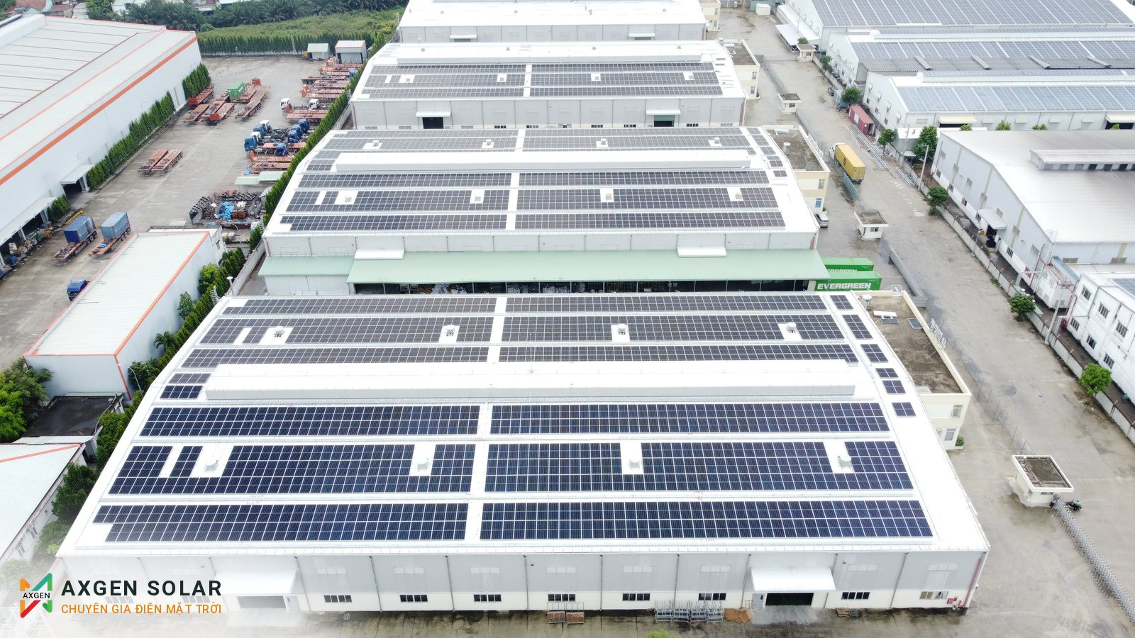 Hệ điện mặt trời 2.580 kWp trên mái nhà xưởng Hải Trang, KCN Sóng Thần 3